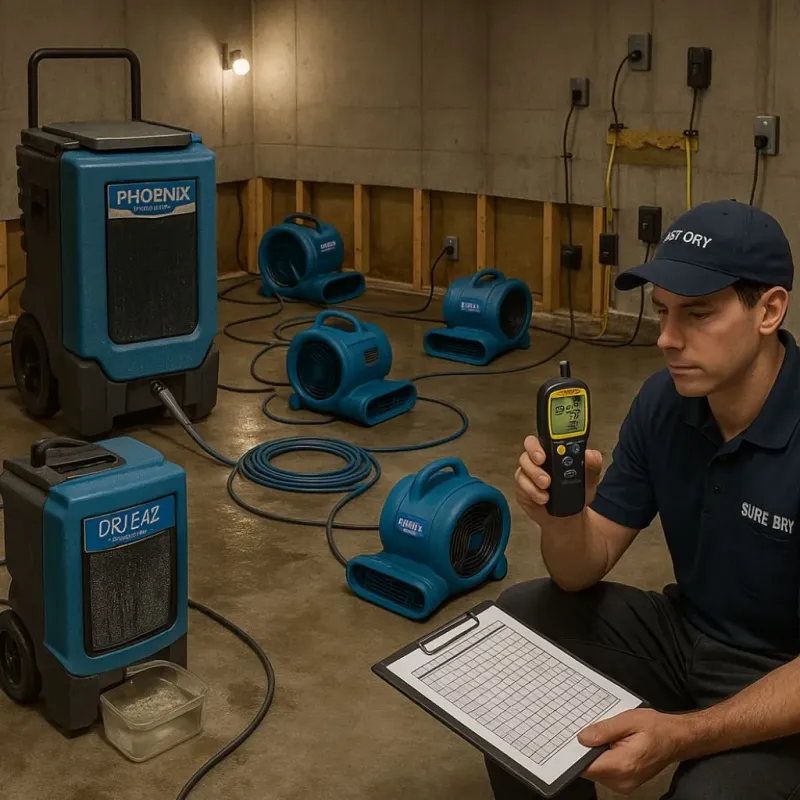 Structural Drying and Dehumidification process in Union City, TN